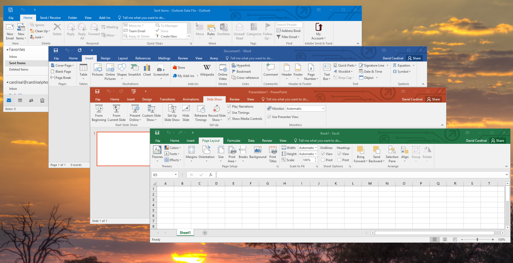 Office 2016 Professional Plus Interface