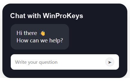 WinProKeys chat support screenshot