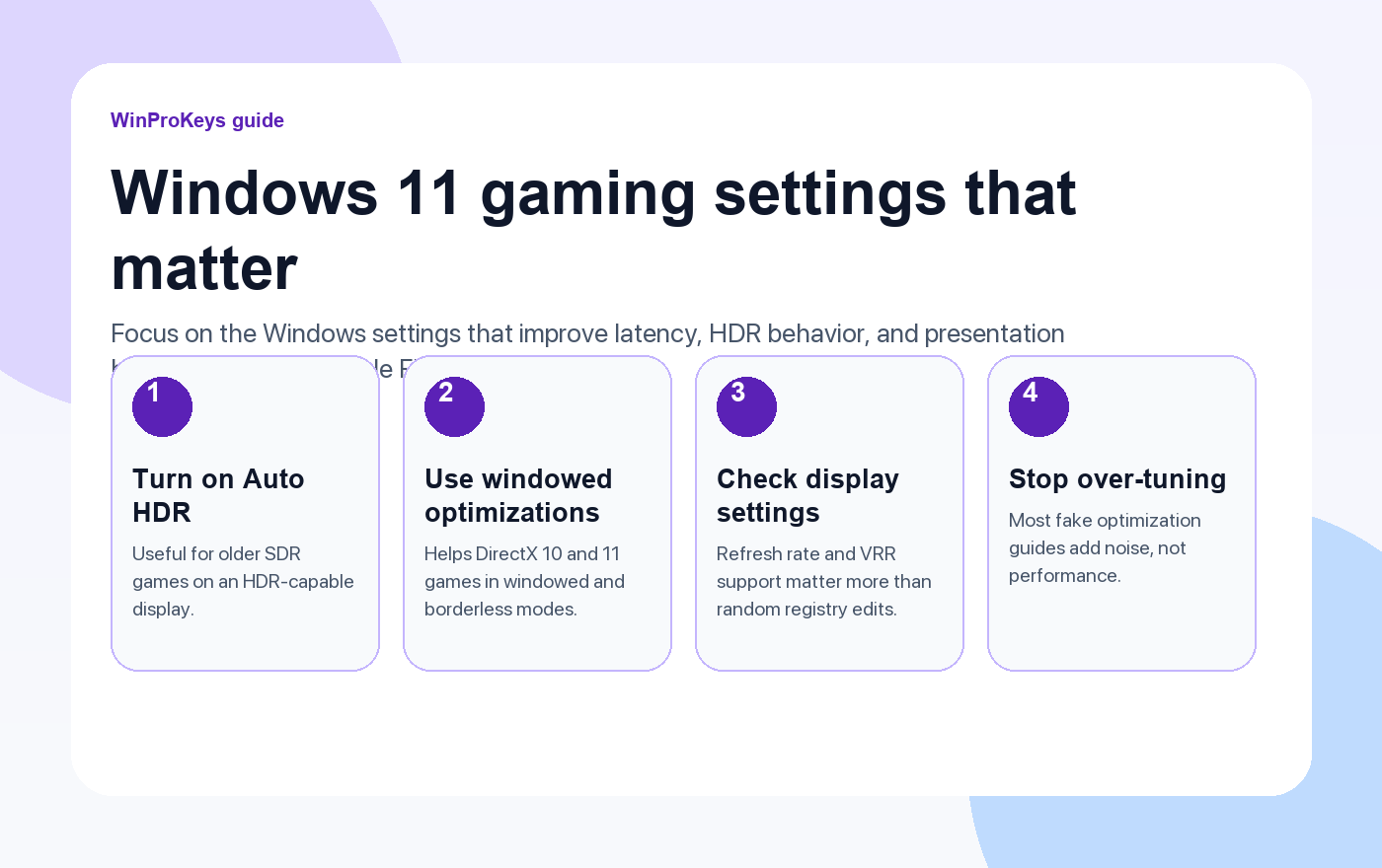Windows 11 gaming settings that matter